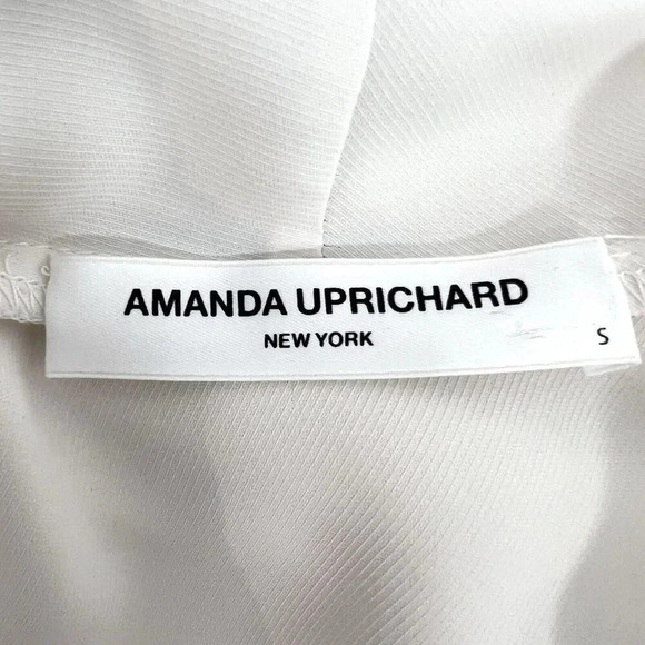 Amanda Uprichard Keely Twist Front Long Sleeve Crepe Blouse Ivory White Revolve - Picture 8 of 10